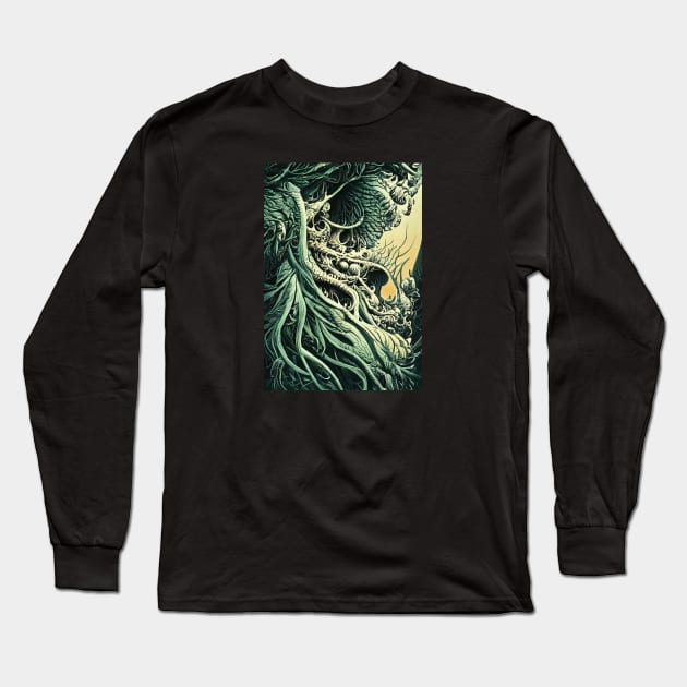 Lovecraftian monster. Comics style illustration Long Sleeve T-Shirt by GoodTripsOnly